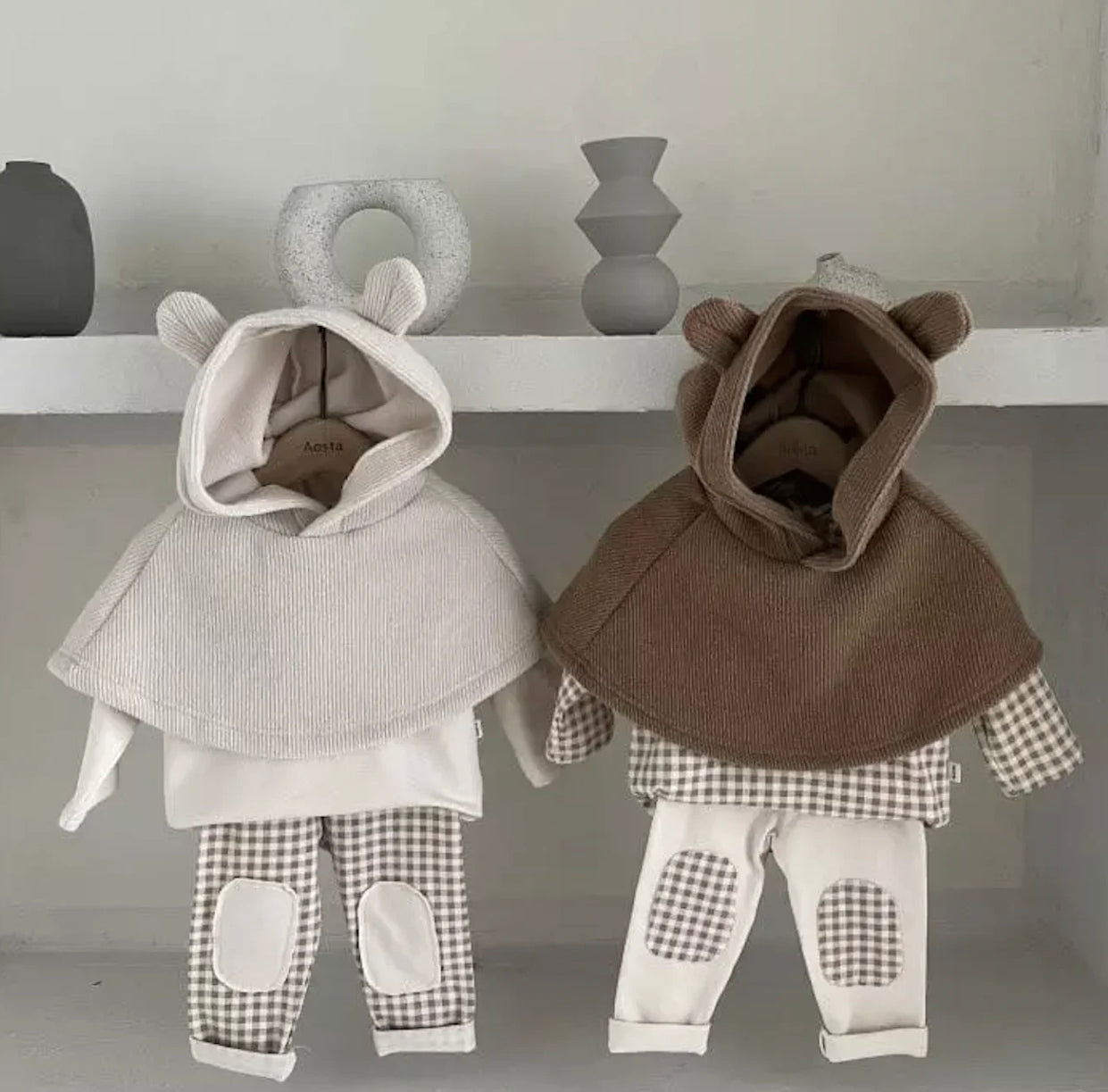 Bear Hooded Cape (Cream)