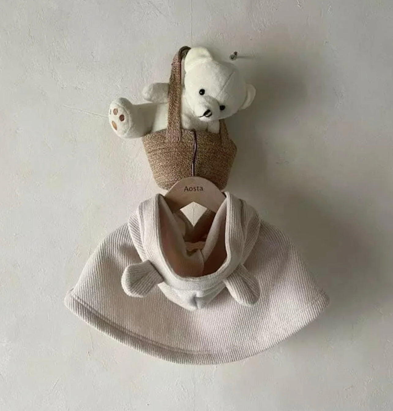 Bear Hooded Cape (Cream)