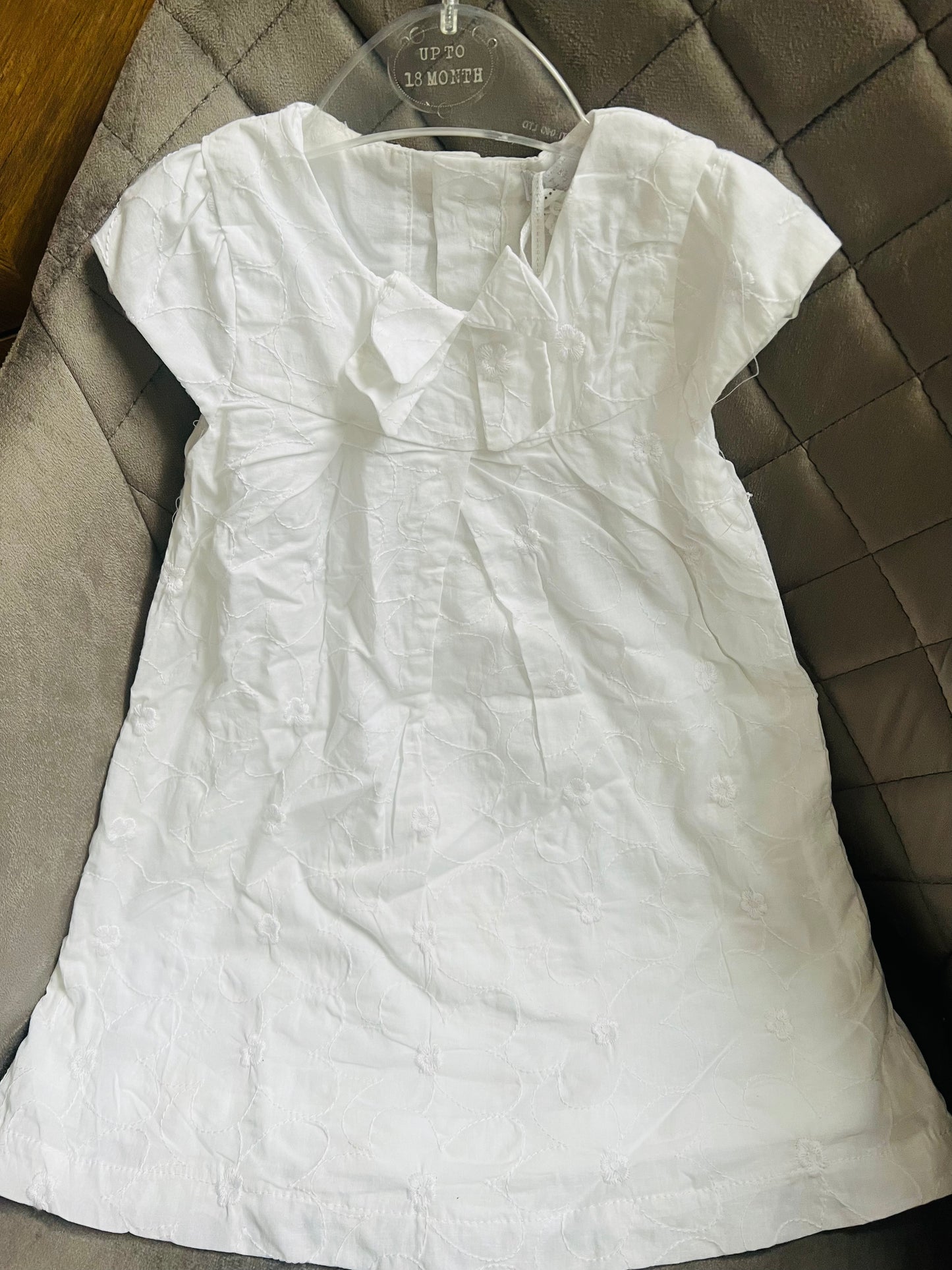 Occasional white dress with bloomers