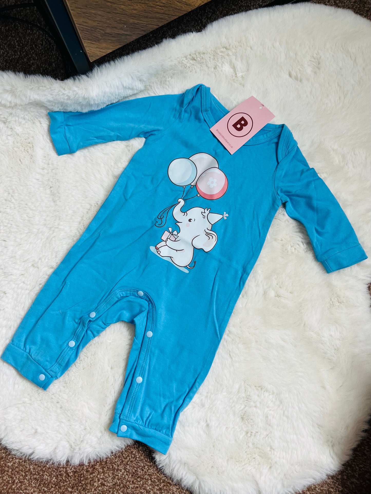 Elephant footless romper