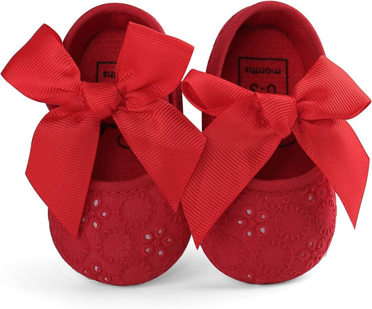 Baby red shoes bow