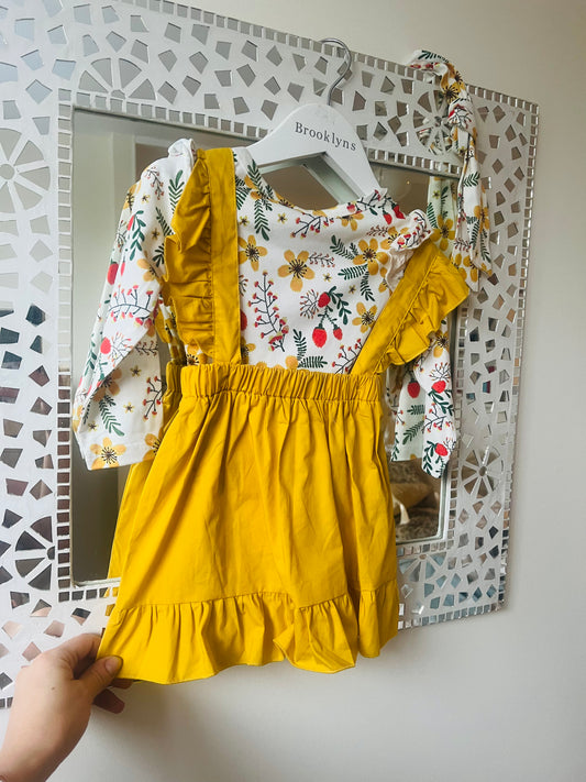 Mustard dress with matching headband