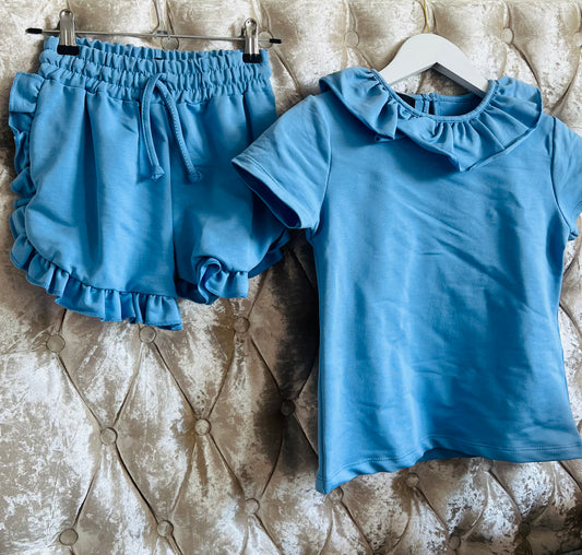 Blue frill set girls KCL London