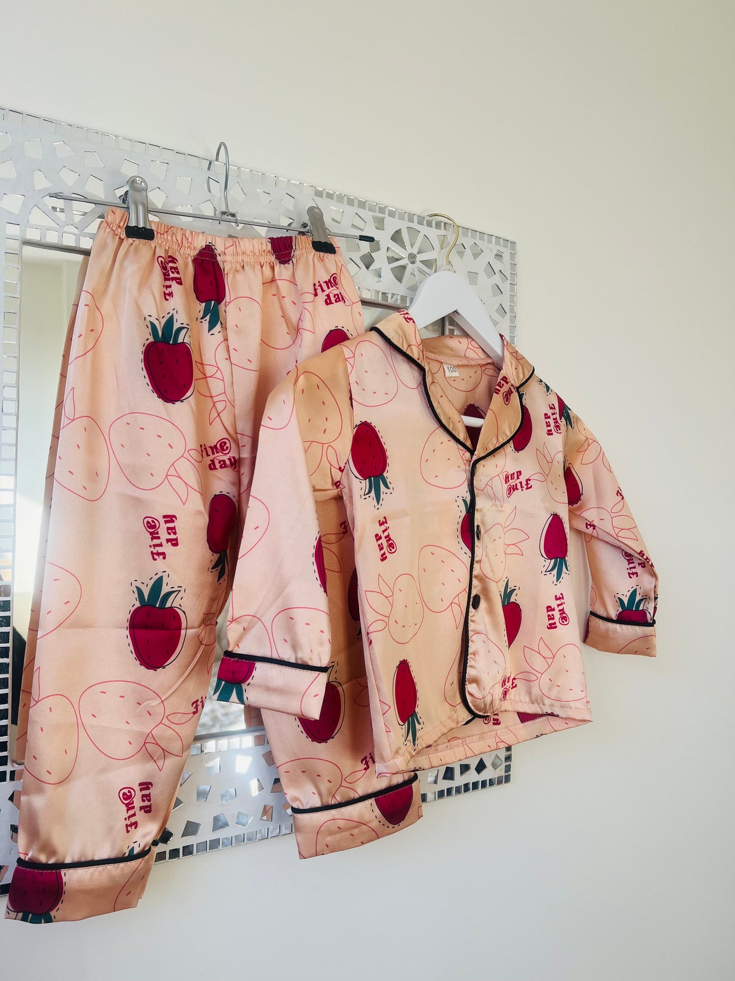 Strawberry silk pjs