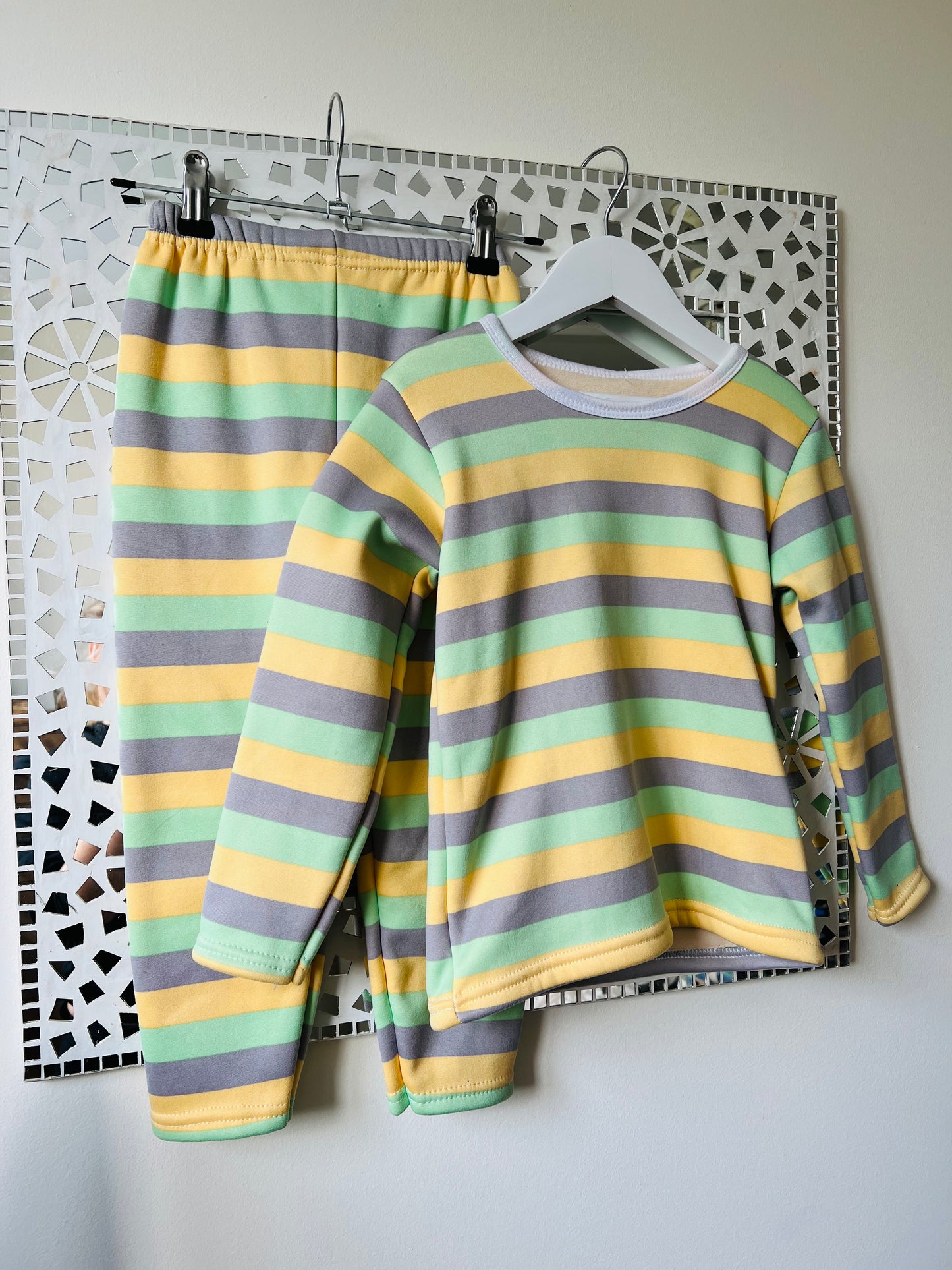 Yellow grey and green set