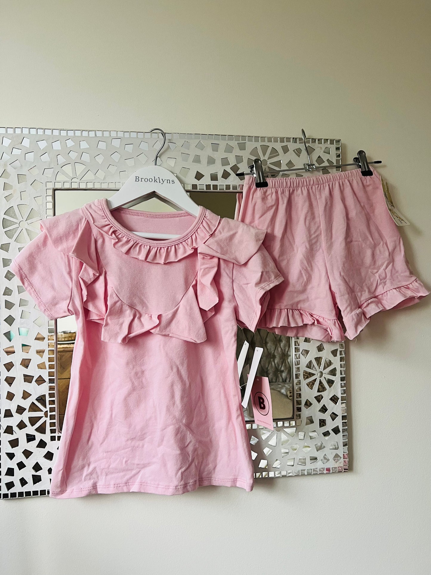 Pink ruffle set