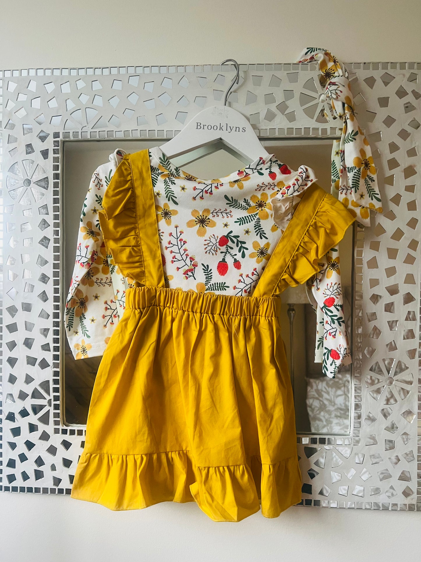 Mustard dress with matching headband