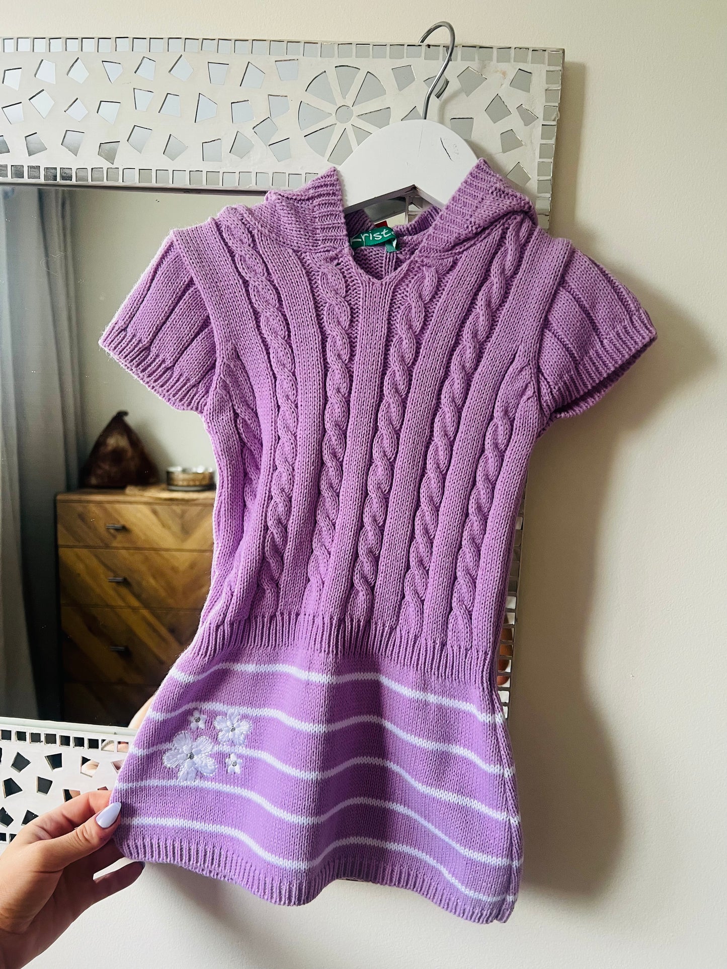 Purple knit dress