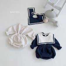 Black bean cream sailor set